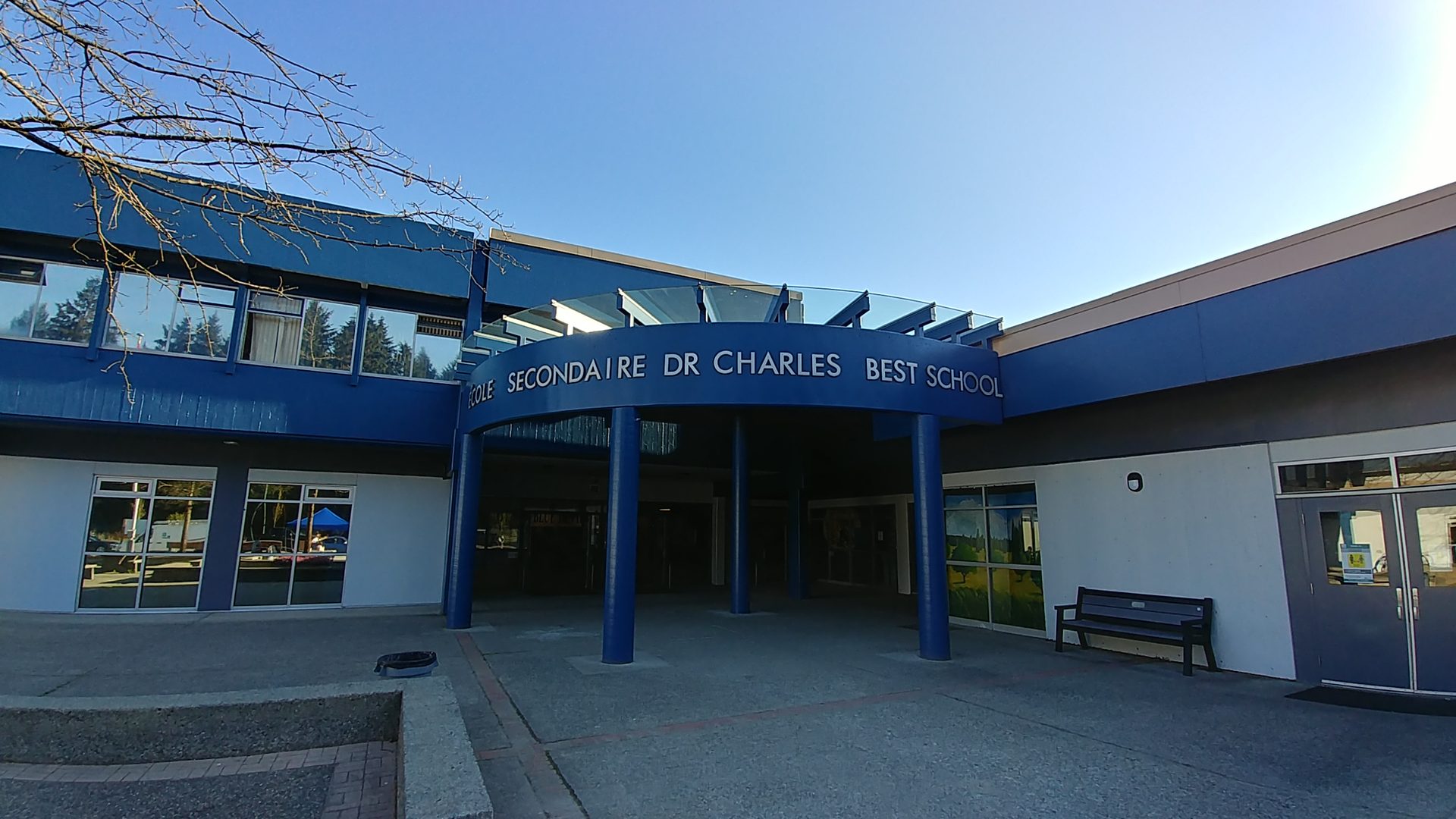 Front entrance of École Dr. Charles Best Secondary School