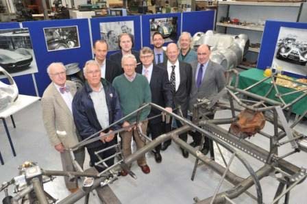 From left: Brian Lister, founder, Lister Cars; Colin 'Chippy' Crisp, of the original Lister Cars team; Quentin Wilson, motoring journalist and TV personality; Edwin 'Dick' Barton, of the original Lister Cars team; Lawrence Whittaker, co-owner of Lister Cars; Andrew Whittaker, co-owner of Lister Cars; Mark Hallam, director of George Lister Engineering; Mark Pauley, director of George Lister Engineering; Graham 'Curly' Hutton, one of the original Lister Cars team; Martin Murray, director of George Lister Engineering.