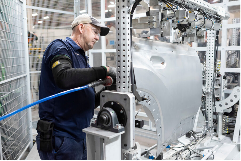 Aluminum parts in body shop at BMW Manufacturing Plant Spartanburg. Photo courtesy BMW.